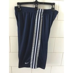 Nike Boys Athletic Basketball Mesh Shorts Navy Gray White L 14-16